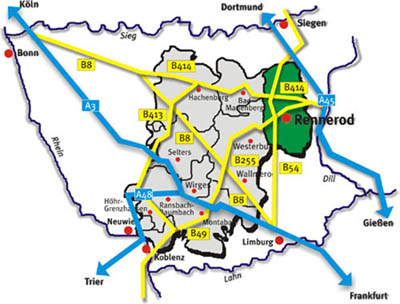 Anfahrtsskizze — Rennerod im Westerwald